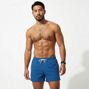 Club Monaco Men's Cobalt Blue Swim Shorts - XL - Stretch - Zip Pocket